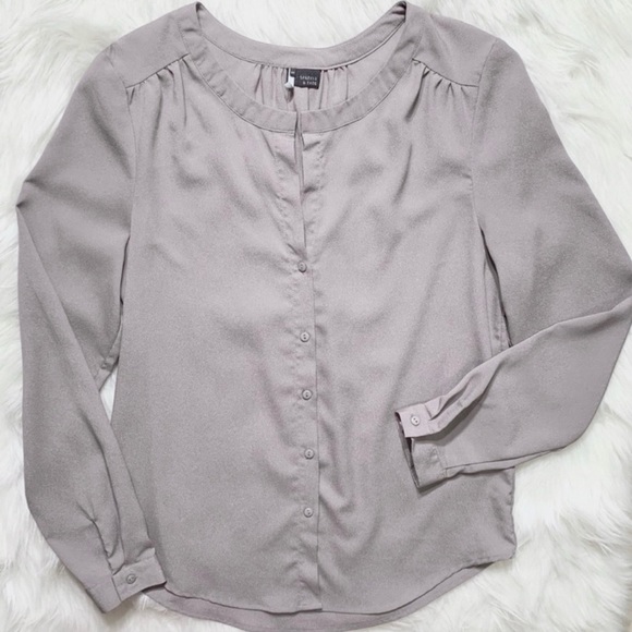 Urban Outfitters Gray Button Front Long Sleeve Pullover Tunic Blouse - Picture 4 of 6